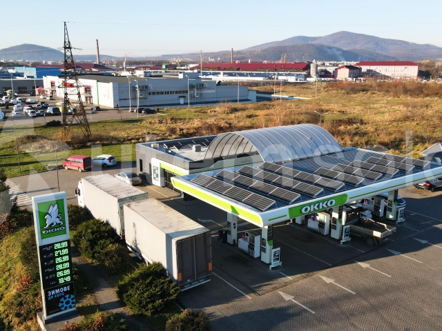 Сонячна електростанція 15 кВт на АЗК ОККО в м. Мукачево, Закарпатська область