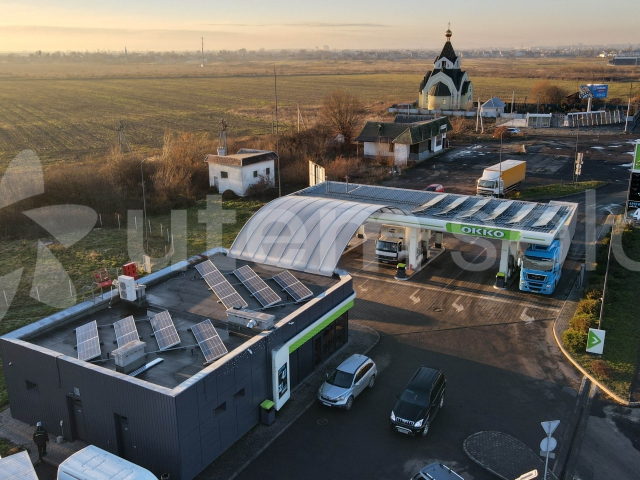 Сонячна станція 30 кВт на АЗК ОККО в м. Чоп, Закарпатська область